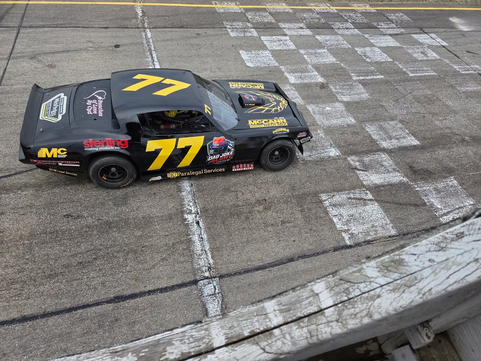 The #77 Hot Rod at the finish line