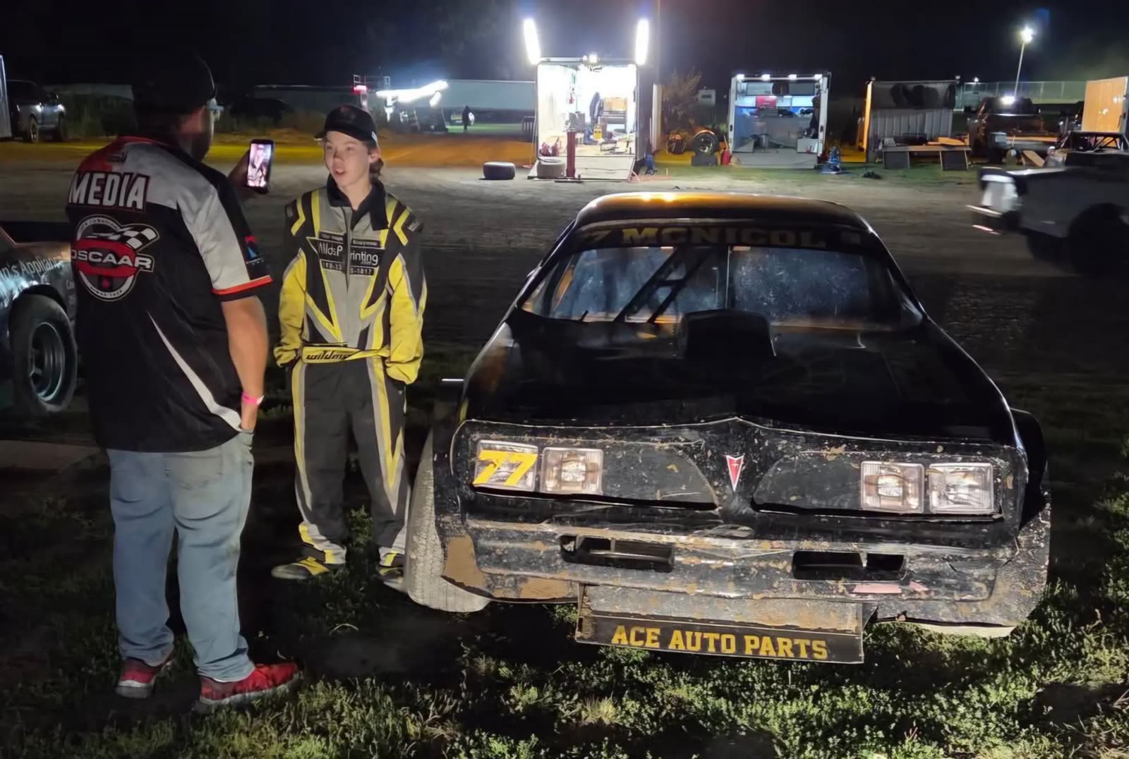 Ayden McNicol and the #77 Hot Rod after racing